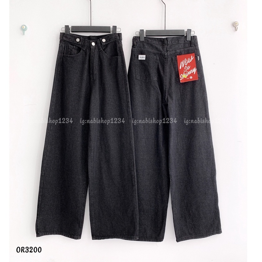Quần Ống Rộng Suông Nữ Lưng Cao Vải Jeans Mã 5200 + 3200  (ẢNH THẬT) - Nabishop1234