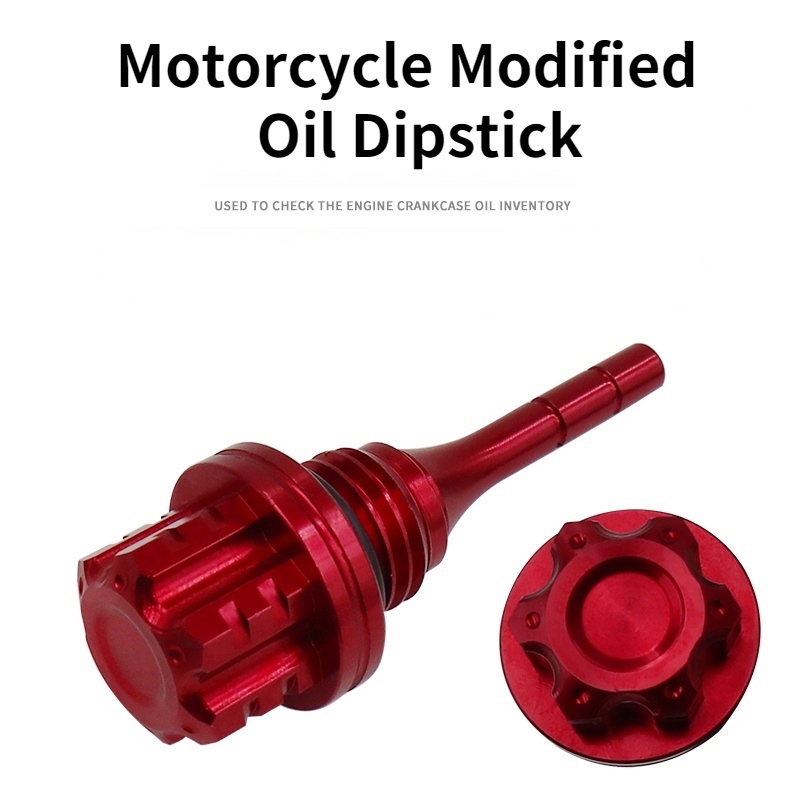 Que thăm dầu chất liệu hợp kim nhôm cnc hình lục giác phù hợp cho xe mô tô GY6 Jinzhan BWS Guangyang 125CC