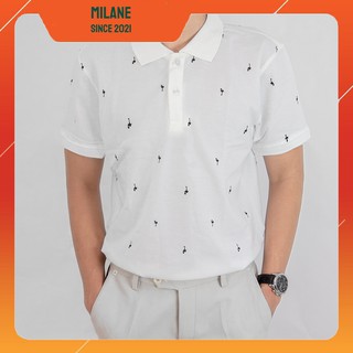 Áo thun nam cổ bẻ ngắn tay kiểu dáng body thời trang cao cấp 2020 in hình cò AT29