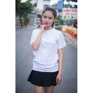 Tuyệt Áo thun trơn màu trắng tay ngắn nam nử chất lượng