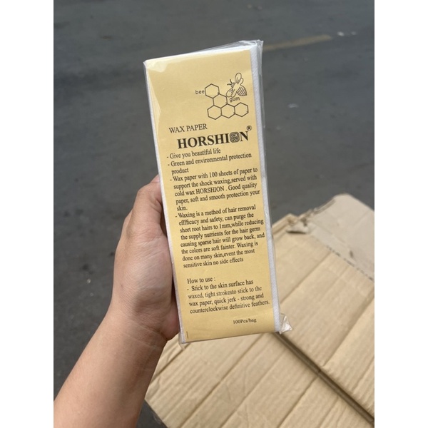 [Hcm]Combo Gel Và Giấy Wax Lông Horshion 100 Tờ Tặng Que Gỗ