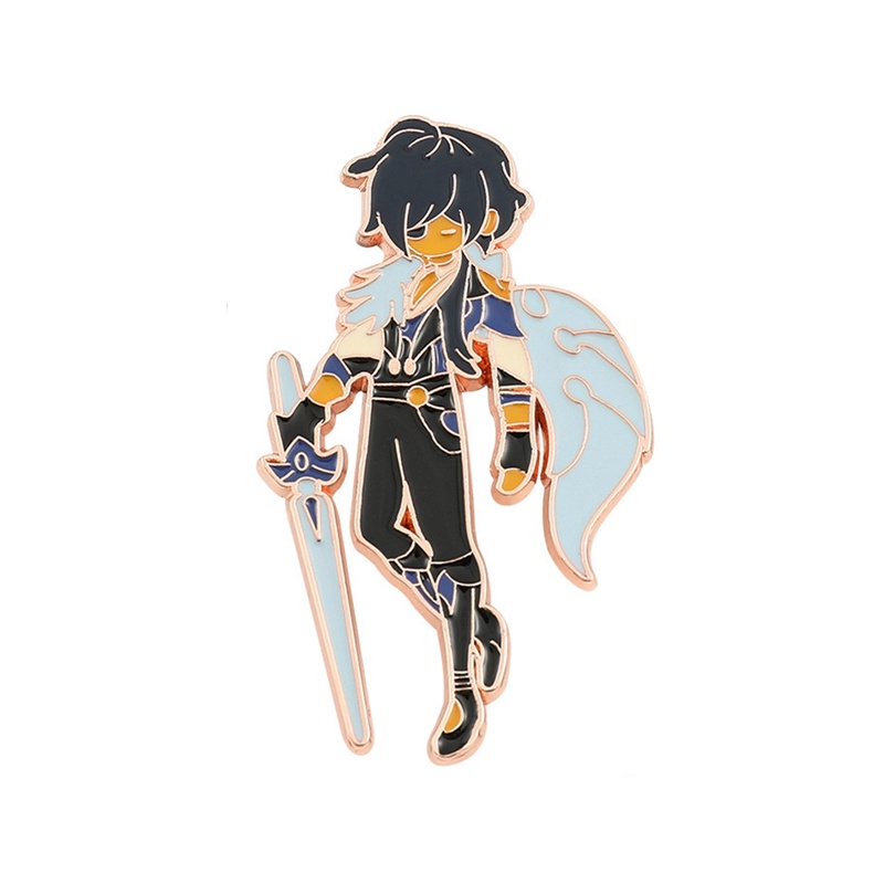 Ghim Cài Áo Hình Đồng Hồ Quả Óc Chó Hoạt Hình Genshin tác Động Từ Trang Trí Quần Áo Cao Cấp