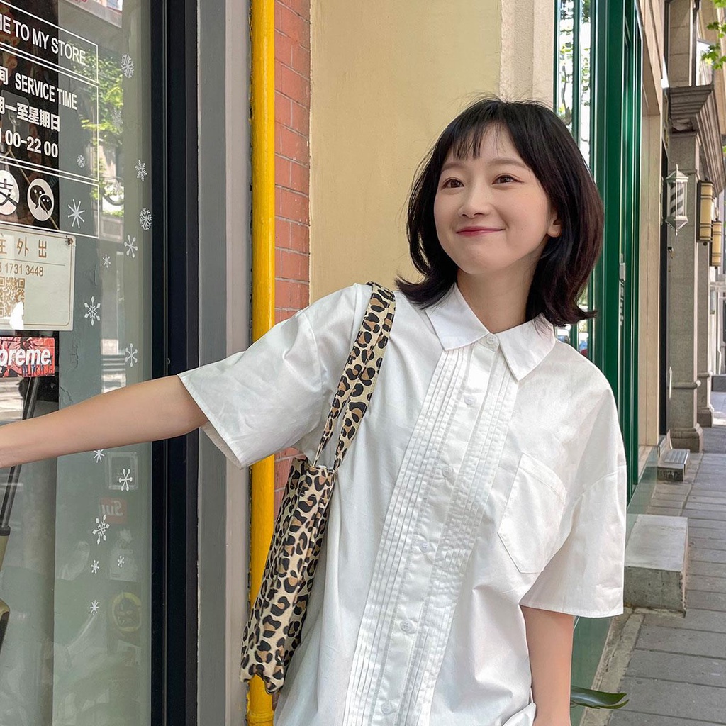 Áo sơ mi trắng dễ thương phong cách ulzzang Hàn Quốc cho nữ