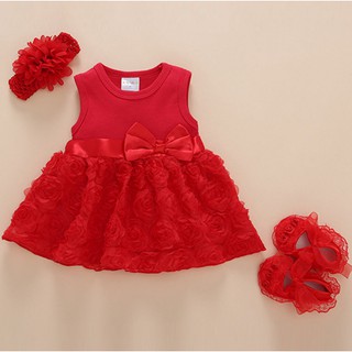 Set váy - băng đô và giày cho bé gái 0-12m
