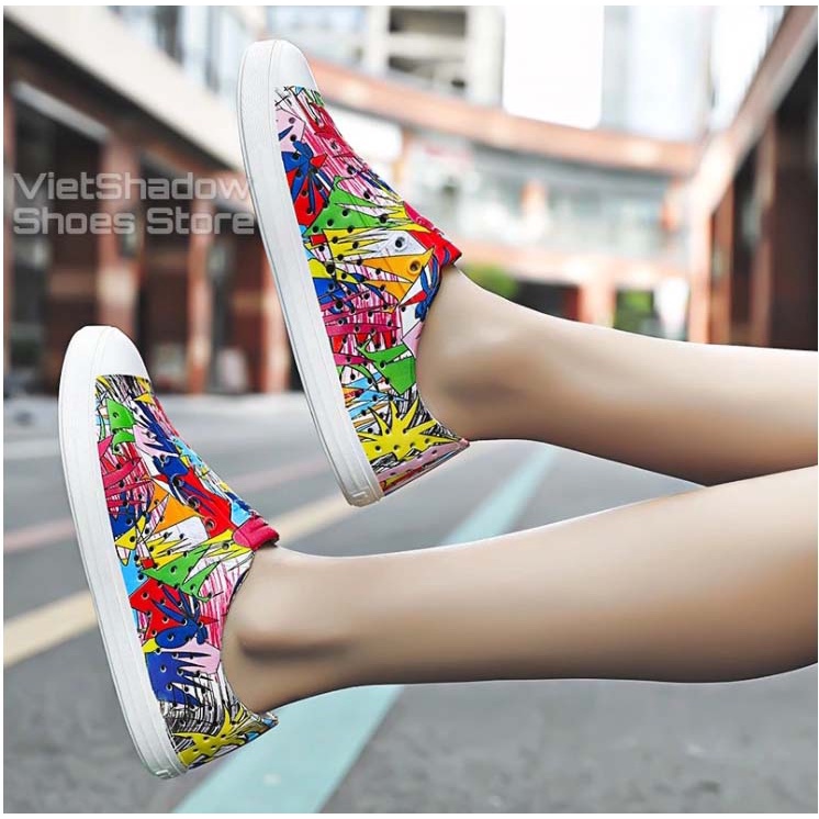 Giày nhựa đi mưa, đi biển WNC NATIVE - nhựa xốp siêu nhẹ đế chống trơn, không thấm nước - Họa tiết trẻ trung GNL01