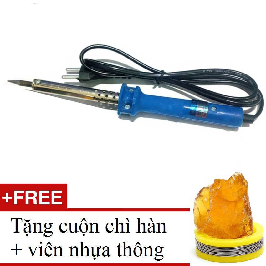 Mỏ hàn thiếc 60w (tặng kèm 1 cuộn thiếc và khuyến mãi thêm 1 hộp nhựa thông)