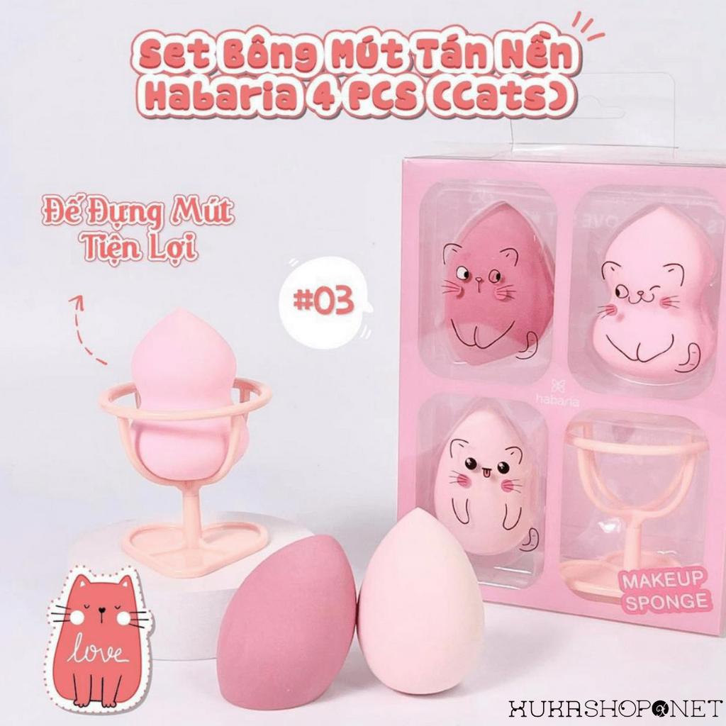 Sét mút tán nền Habaria 4 PCS siêu xinh, tiện lợi