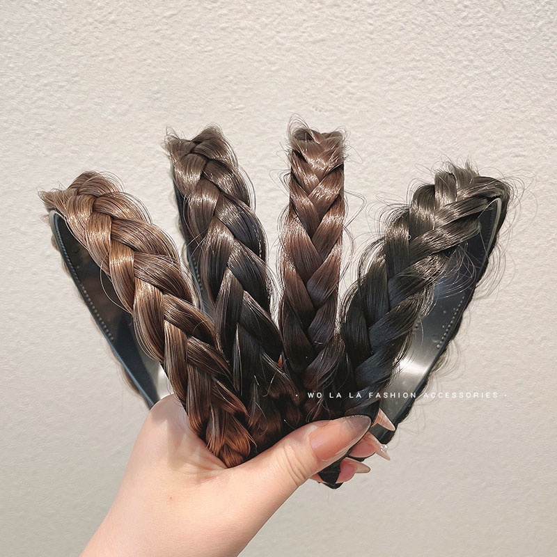 Băng Đô Tóc Giả Thắt Bím Đáng Yêu Cho Bé Gái