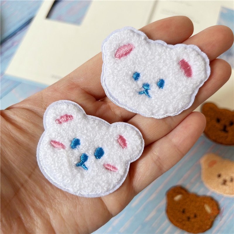 ☸ Sticker Ủi Thêu Hình Đầu Gấu Dễ Thương ☸ 1 Cái Tự May Thêu Trên Sắt Trên Huy Hiệu Miếng Vá