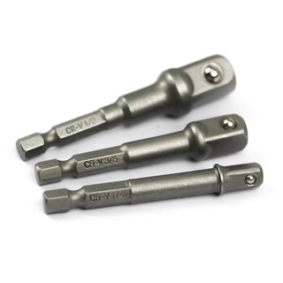 Bộ 3 mũi nối đầu típ lục giác chuẩn châu âu tolsen 77864 đầu chuyển vít sang bu lông 1/2"-3/8"-1/4"