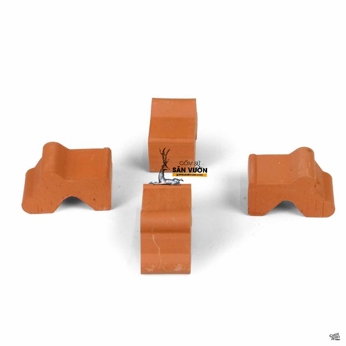 Bộ 3 chân kê chậu trồng cây bằng gốm đất nung (set 3 terracotta pot feet) size ĐẠI 7x7.5x6cm gốm sứ sân vườn Bình Dương