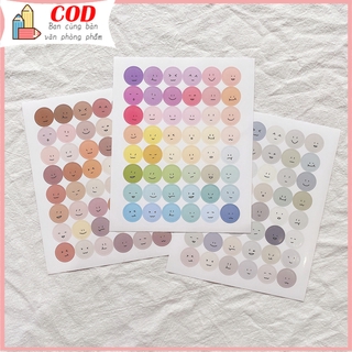 Set 3 tờ 48 miếng dán nụ cười trang trí sổ lưu niệm
