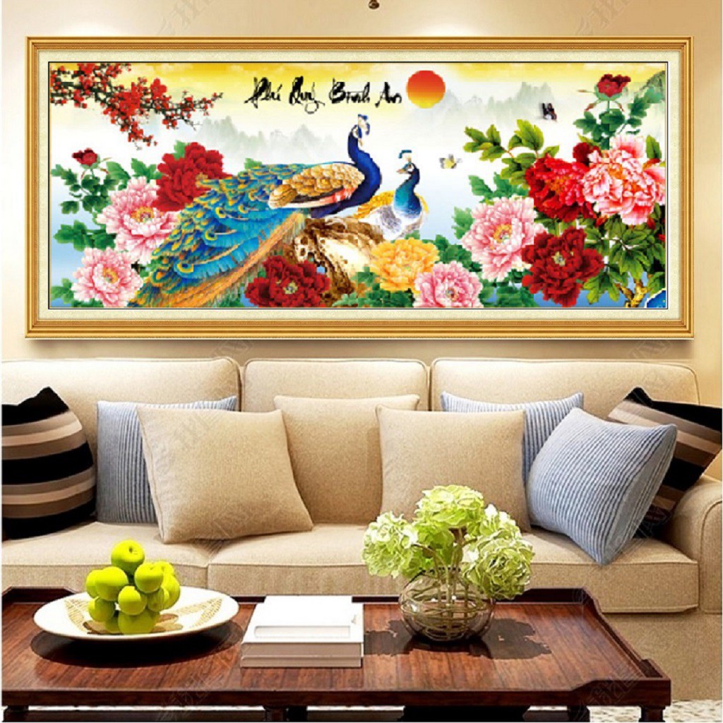 ❤KHUYẾN MÃI❤ Tranh Thêu Chữ Thập Phú Quý Bình An 88839