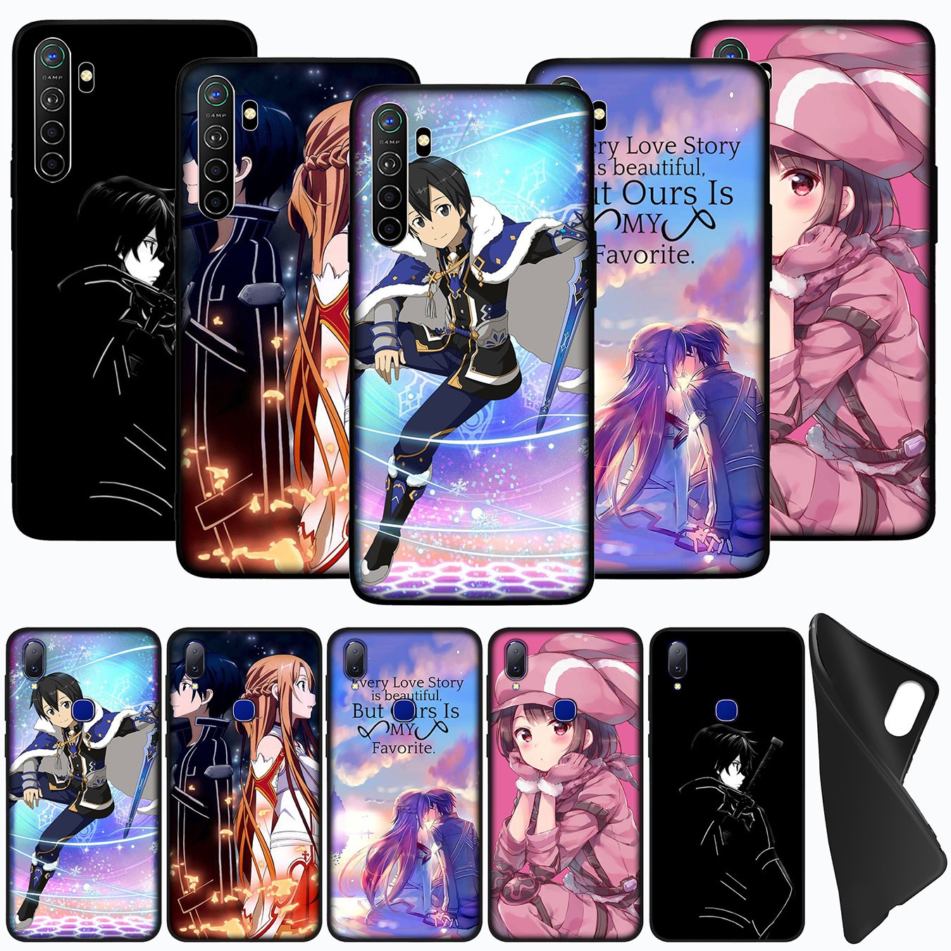 Ốp Lưng In Hình Sword Art Online Cho Oppo Reno 4 3 2 2f 2z Z F9 Pro A92 A72 A52 A7X A37 Neo 9