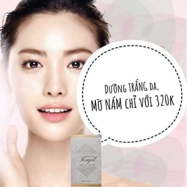 TRỢ GIÁ- Viên uống trắng da mờ nám Royal Bình an, hộp 60V, date mới nhất