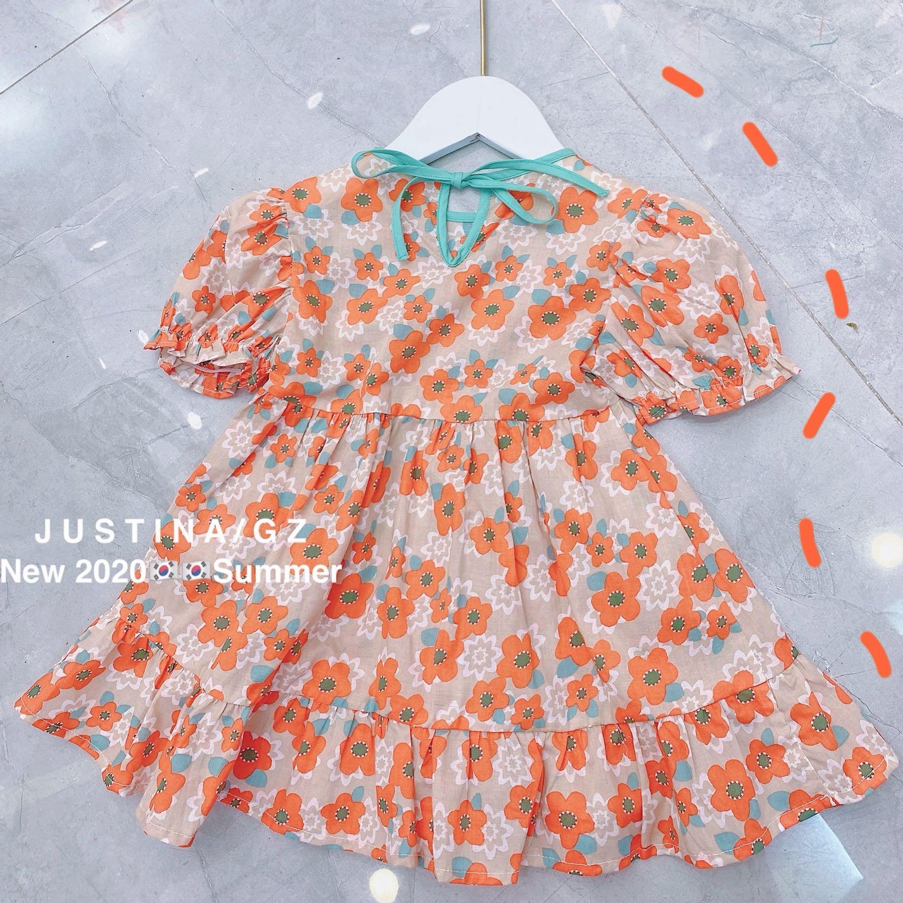 Little girl flower pattern skirt Korean version PAPAYA