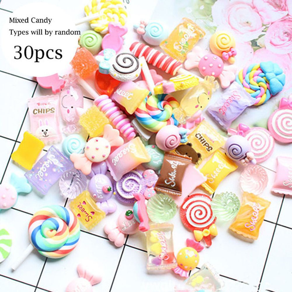 [Hàng mới về] 30 Phụ kiện trang trí móng tay 3d bằng nhựa acrylic độc đáo nhiều màu