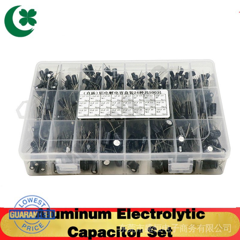 Tụ điện điện điện phân chiếc Bộ hộp phân loại 500 Phạm vi 0,1uF -1000uF 10V ~ 50V pxb3 -1000uF