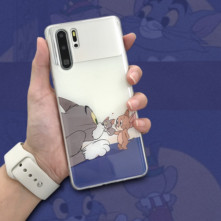 Ốp điện thoại in hình Tom và Jerry cho HuaWei P20 P30 pro nova3 4 mate20 20pro honor10 V20 Xiaomi 8 6X 9