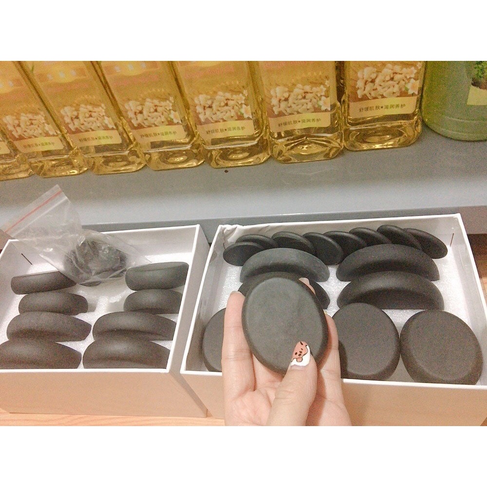 Bộ đá nóng 16 viên dùng massage body, dành cho spa