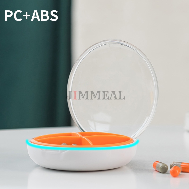 Hộp Đựng Thuốc Mini 4 Ngăn Có Dao Chia Nhỏ Thuốc Chống Ẩm Tiện Dụng Khi Đi Làm, Đi Học, Du Lịch