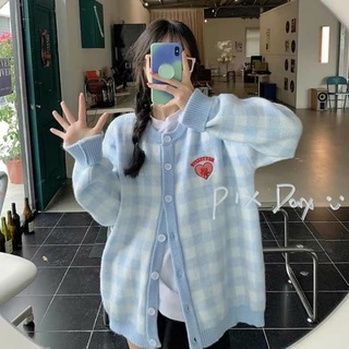 Áo khoác len Cardigan họa tiết caro 🌌