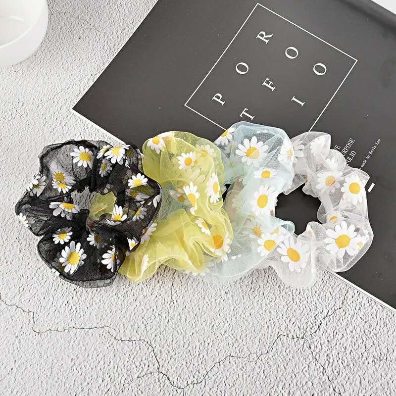 sỉ 100 chiếc scrunchies hoa cúc xinh