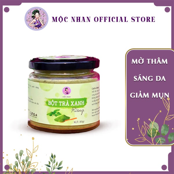 Bột trà xanh nguyên chất đắp mặt, Mặt nạ trà xanh, matcha giảm thâm, mụn, sáng da,mới thơm MỘC NHAN 100g - Mộc Nhan