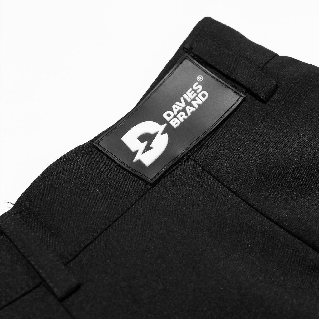Quần dài kaki túi hộp nữ ống rộng màu đen DAVIES - Culottes Box Pant