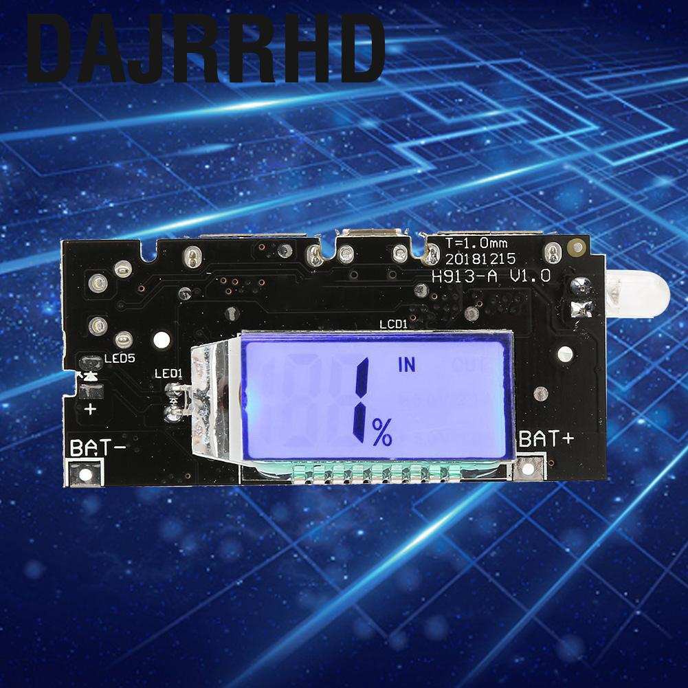 Dajrrhd Dual USB 5V 1A/2.1A LCD Power Bank 18650 Lithium Battery Charger DIY Module