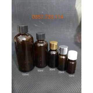 Chai thủy tinh nâu nắp vặn đủ size