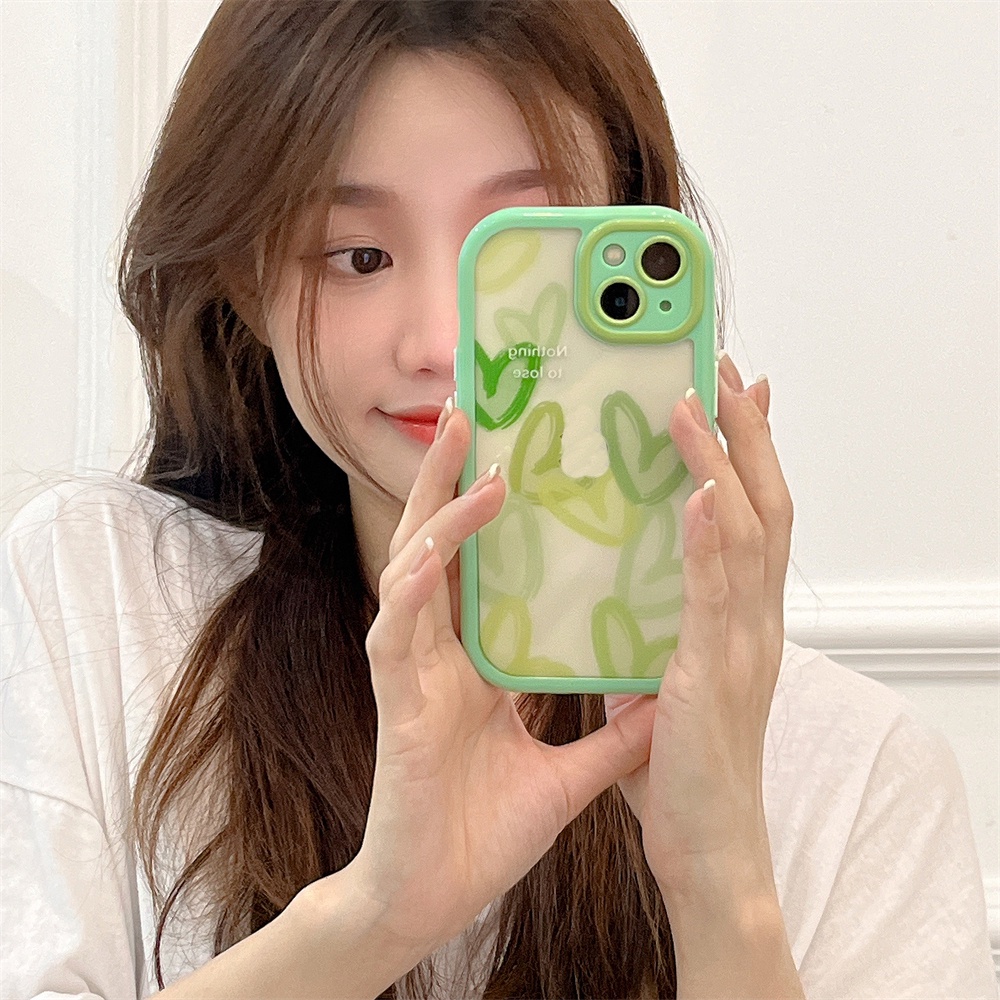 Ốp Điện Thoại Mềm Trong Suốt Họa Tiết Trái Tim Màu Gradient Cho iPhone 13 12 Max 11 Pro XS Max XR X