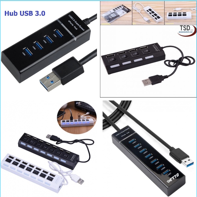 [FREESHIP] HUB CHIA CỔNG USB 4 PORT, 7 PORT CÓ CÔNG TẮC LED