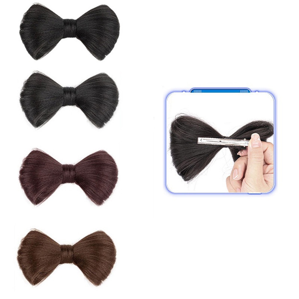 1 Tóc Giả Qipin y2k Thắt Nơ Xinh Xắn Cho Nữ Búi Tóc Giả Thắt Nơ Bằng Sợi Tổng Hợp