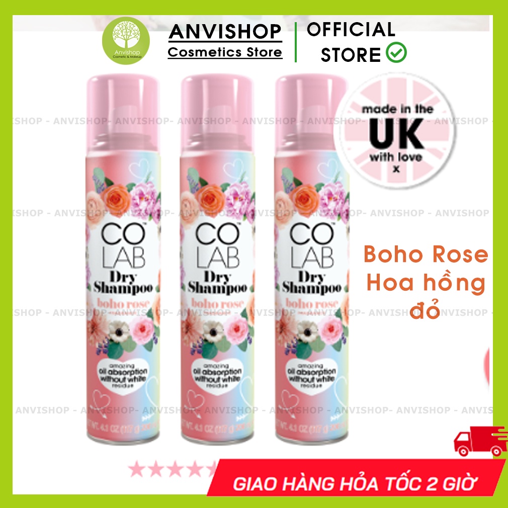 Dầu Gội Khô Colab Dry Shampoo (200ml) (Mùi hương đọc kỹ từng ảnh)| Hút dầu cực nhanh không để lại vệt trắng