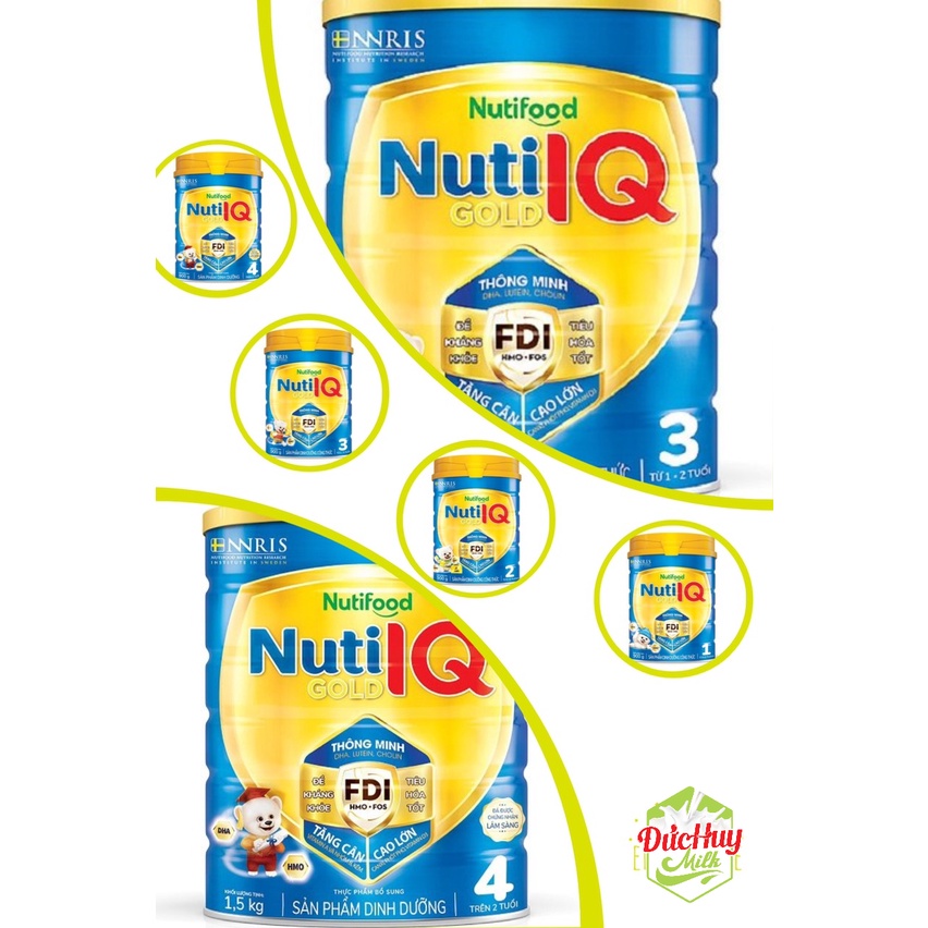 Sữa bột Nutifood IQ Gold FDI Số 1,2,3,4 Trọng Lượng từ 900g_1.5kg_Duchuymilk