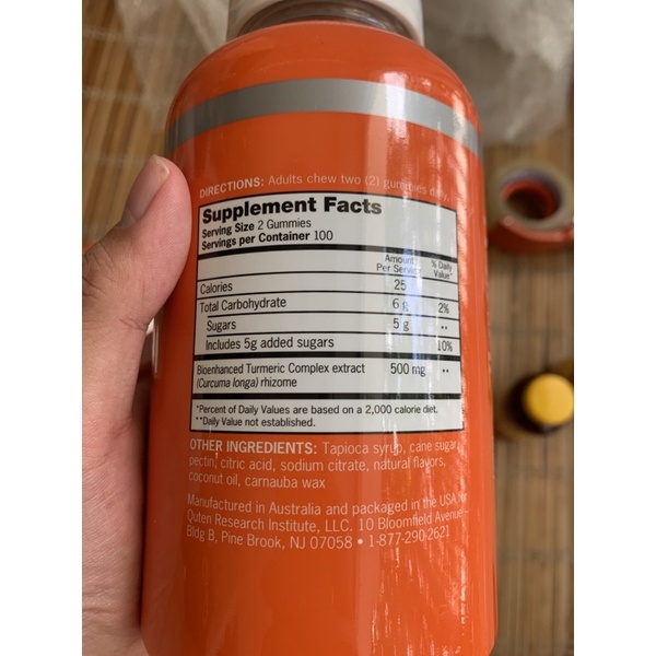 Qunol Turmeric kẹo nhai tăng đe kháng 500mg 200Count