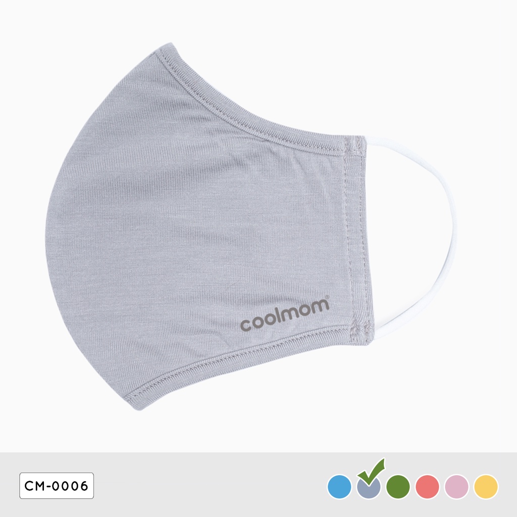 Khẩu trang người lớn Coolmom chất liệu sợi tre cao cấp màu xám fog size S / CM-0006-S-XF