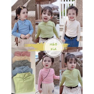 Áo dài tay thu đông, cổ cao đính hạt ngọc, chất tăm zip mịn mát, nhiều màu cho bé gái V39 - Namkidshop