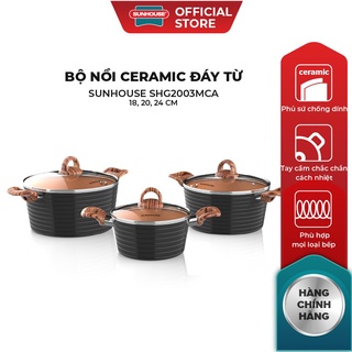 Bộ nồi ceramic đáy từ sunhouse shg2003mca