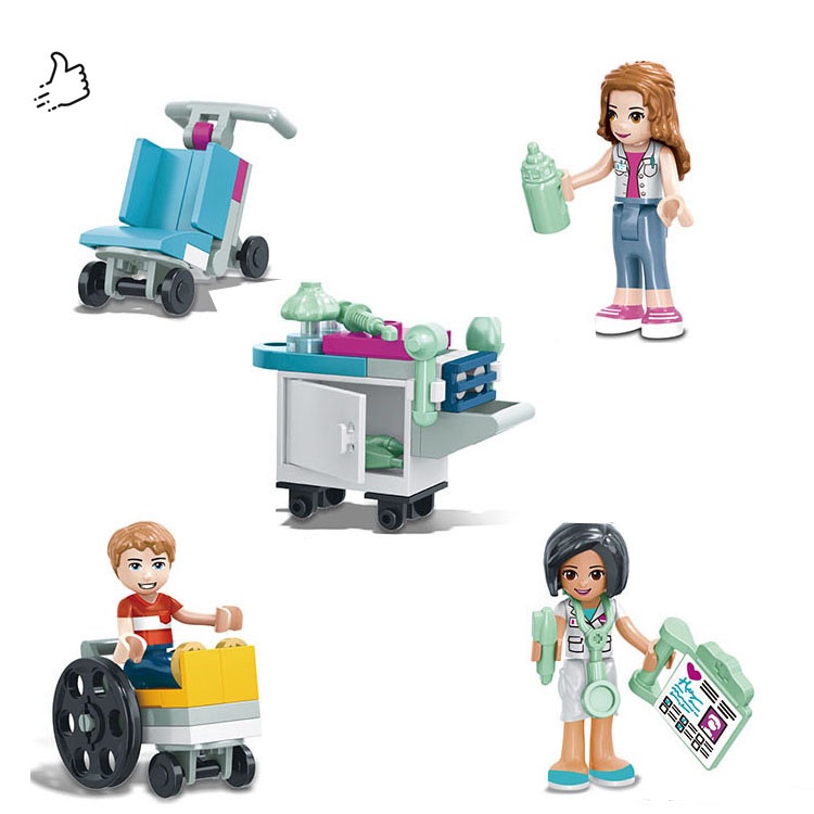 Đồ Chơi Lắp Ráp Kiểu LEGO Friendss Thành Phố Bệnh Viện Beautiful Hospital City Model SX3028 Với 1091 Mảnh Ghép
