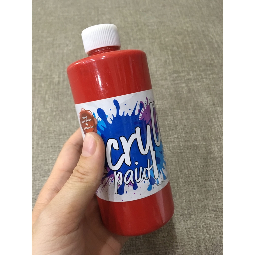 Chai Màu Vẽ Acrylic-300Ml - Màu Đỏ - COLORMATE CO., LTD