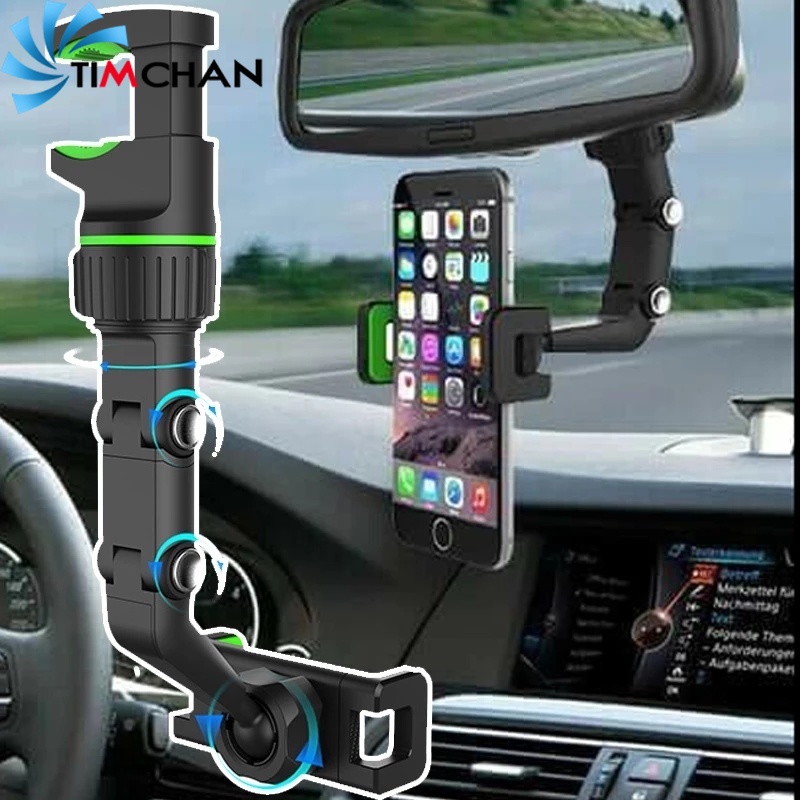 Giá Đỡ Điện Thoại / Gương Chiếu Hậu Đa Năng Xoay 360 Độ Dạng Kẹp Tiện Dụng