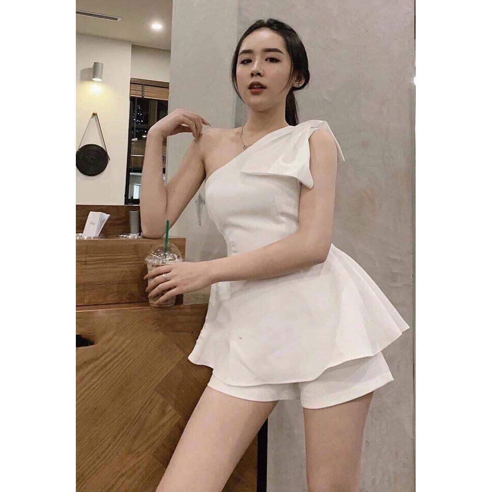 SÉT BỘ LỆCH VAI KẾT NƠ (ÁO CÓ DÂY KÉO) CÁ TÍNH THỜI TRANG THIẾT KẾ VESTA NV65