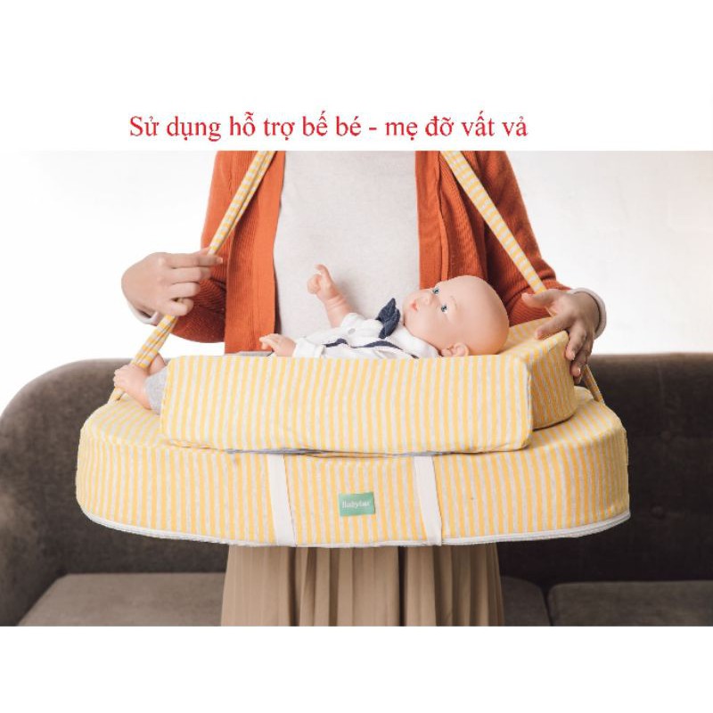 [HÀNG CHÍNH HÃNG] Gối chống trào ngược 15 độ Babylux - phiên bản cho bé nằm bú+ hỗ trợ bế bé ( mã BL10)