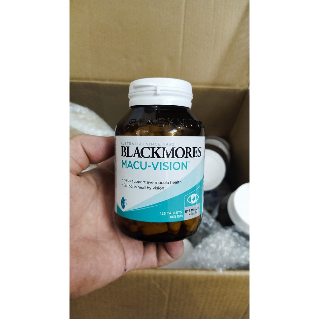 Bổ mắt Macu Vision Blackmores Úc hộp lớn 125 viên và 150v