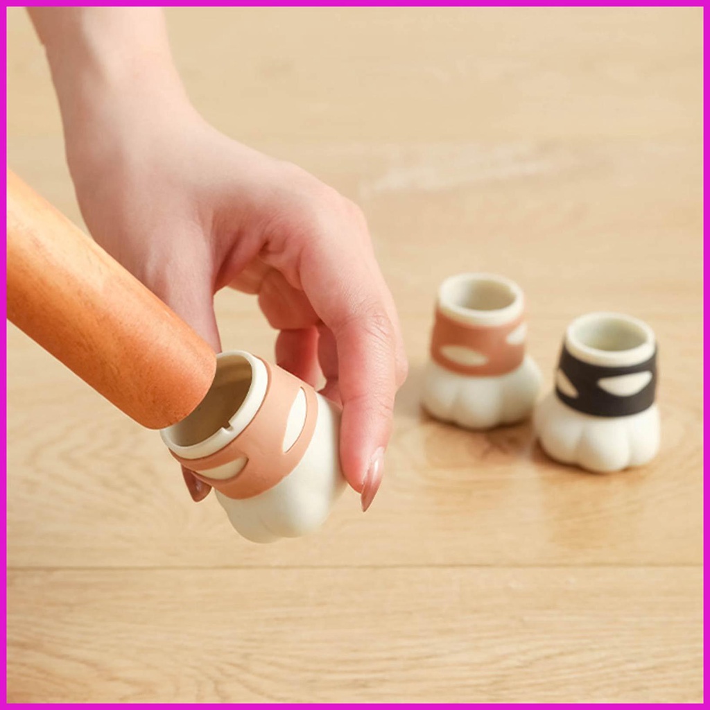 Bộ 4 Miếng Bọc Chân Bàn Ghế Bằng Silicone Hình Chân Mèo
