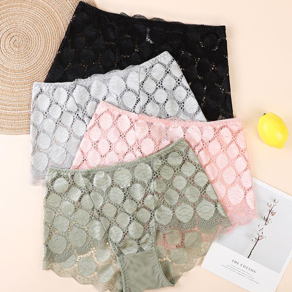 Quần Lót Lưng Cao Phối Lưới Thoáng Khí Quyến Rũ Cho Nữ