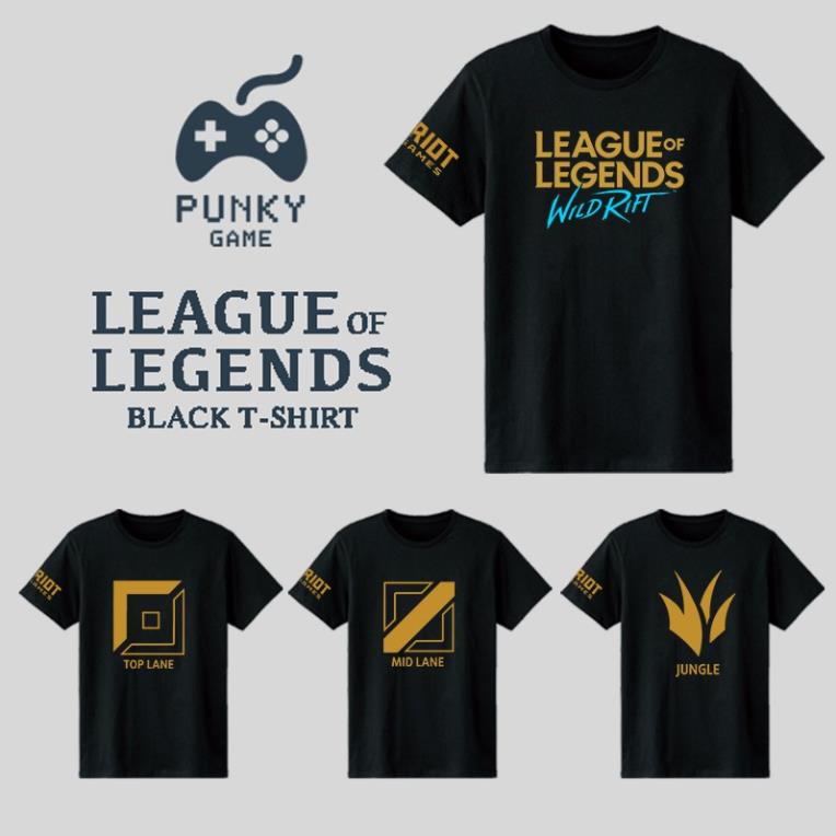 (SALE SỐC) Áo Liên Minh Huyền Thoại (LOL) Wild Rift Logo (Black) ngắn tay