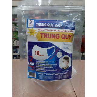 Khẩu trang vải 2 lớp kháng khuẩn Trung Quy (Gói/ 10 cái)